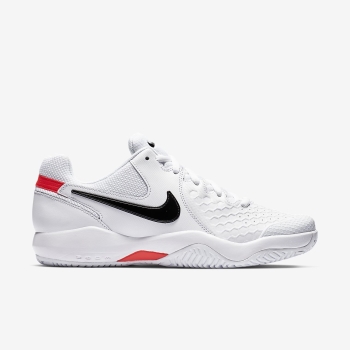 Nike Court Air Zoom Resistance - Tennissko - Hvide/LyseRød/Sort | DK-25950